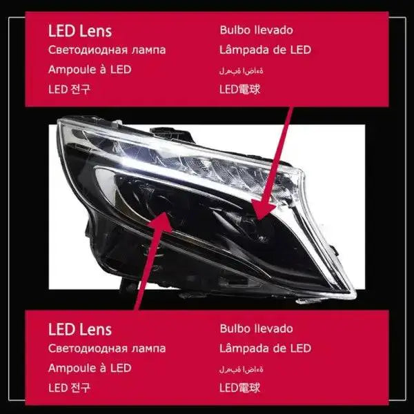 Car Styling Head lamp light for Benz Vito Headlights