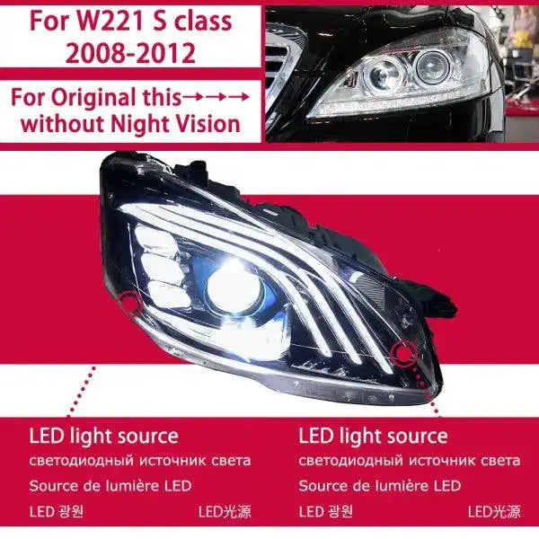 Car Styling Head lamp light for Benz W221 Headlights