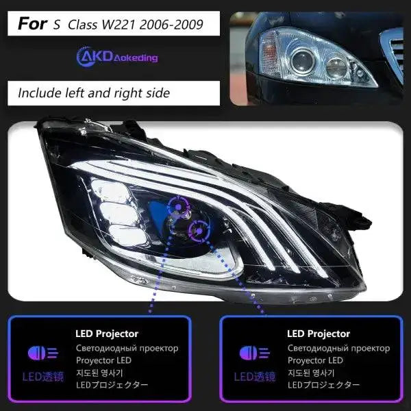 Car Styling Head lamp light for Benz W221 Headlights