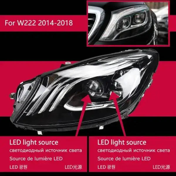 Car Styling Head lamp light for BENZ W222 Headlights