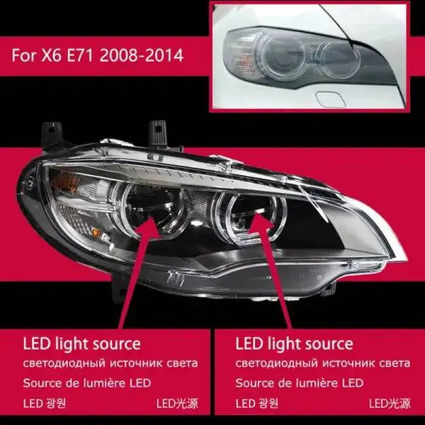 Car Styling Head lamp light for BMW X6 Headlights 2007-2013