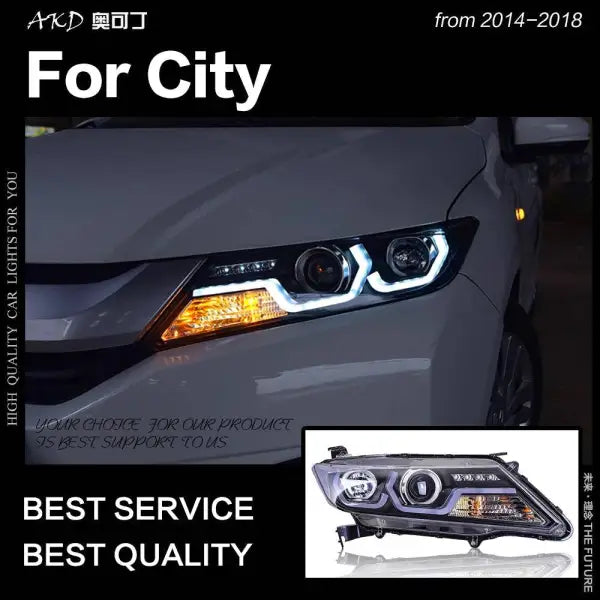 Car Styling Head lamp light for City Headlights 2014-2017