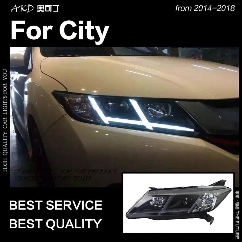 Car Styling Head Lamp for City LED Headlight 2014-2017 Taiwan Sonar Brand LED DRL Hid Option Bi Xenon