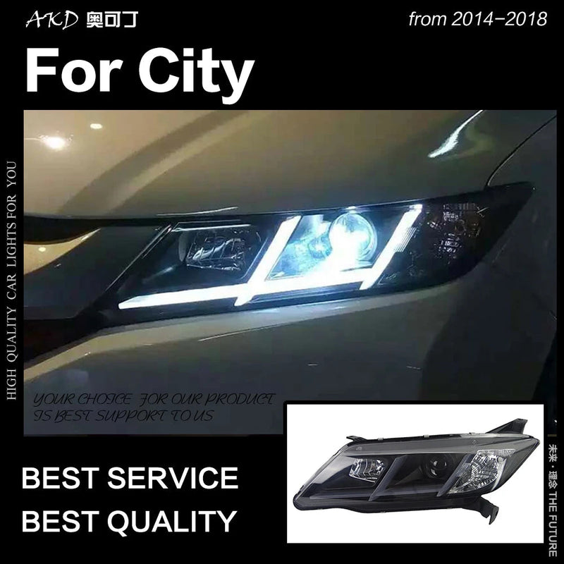 Car Styling Head Lamp for City LED Headlight 2014-2017 Taiwan Sonar Brand LED DRL Hid Option Bi Xenon
