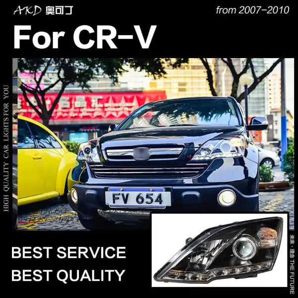 Car Styling Head lamp light for CR-V Headlights 2007-2011