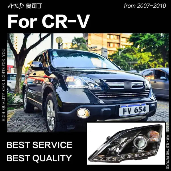 Car Styling Head lamp light for CR-V Headlights 2007-2011