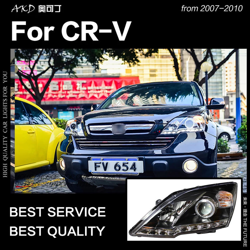 Car Styling Head Lamp for CR-V Headlights 2007-2011 CRV LED Headlight Led DRL Double Lens Hid Bi Xenon