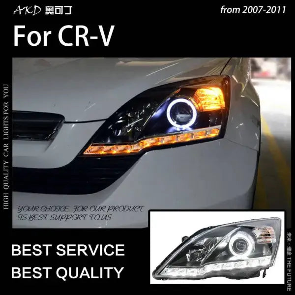 Car Styling Head lamp light for CR-V Headlights 2007-2011