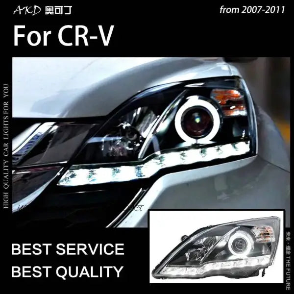 Car Styling Head lamp light for CR-V Headlights 2007-2011