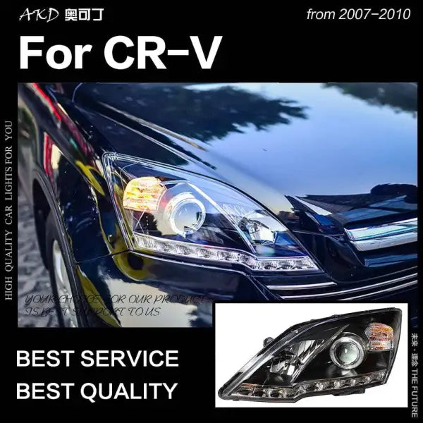 Car Styling Head lamp light for CR-V Headlights 2007-2011