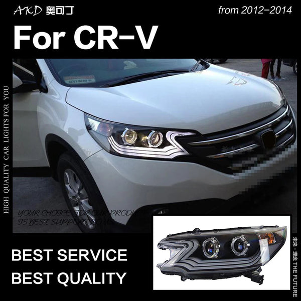 Car Styling Head Lamp for CR-V Headlights 2012-2014 LED Headlight Led DRL Double Lens Hid Bi Xenon