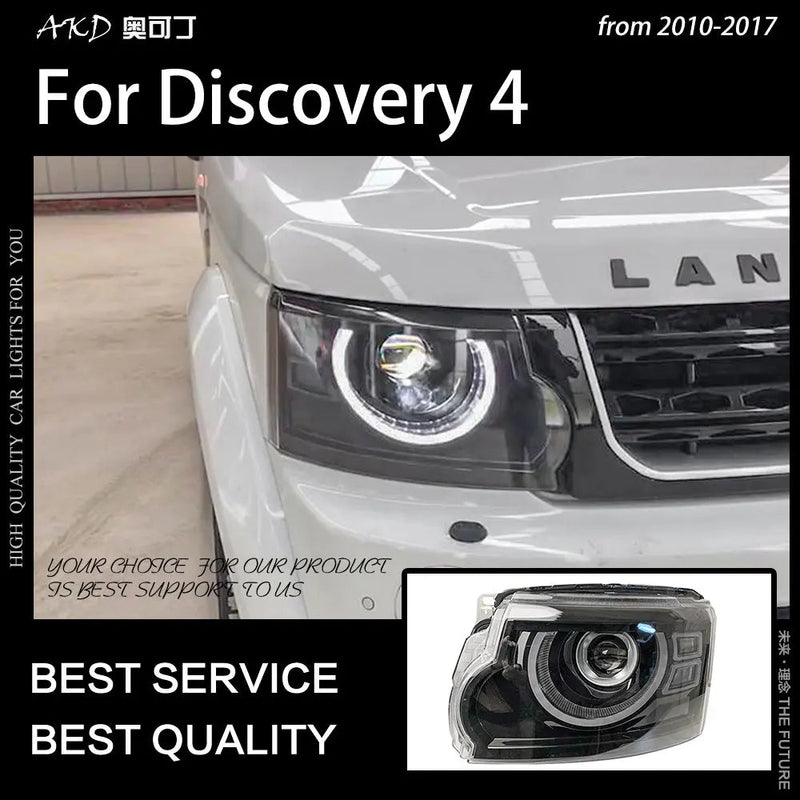 Car Styling Head Lamp for Discovery Headlights 2010-2017 Discovery 4 LED Headlight DRL Angel Eye Projector Lens Beam