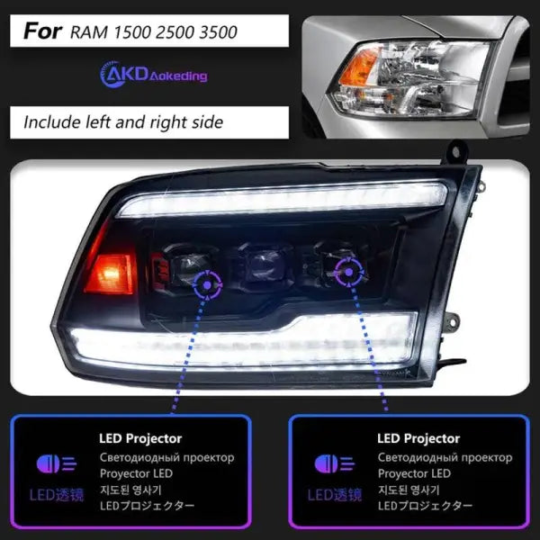 Car Styling Head lamp light for Dodge Ram Headlights