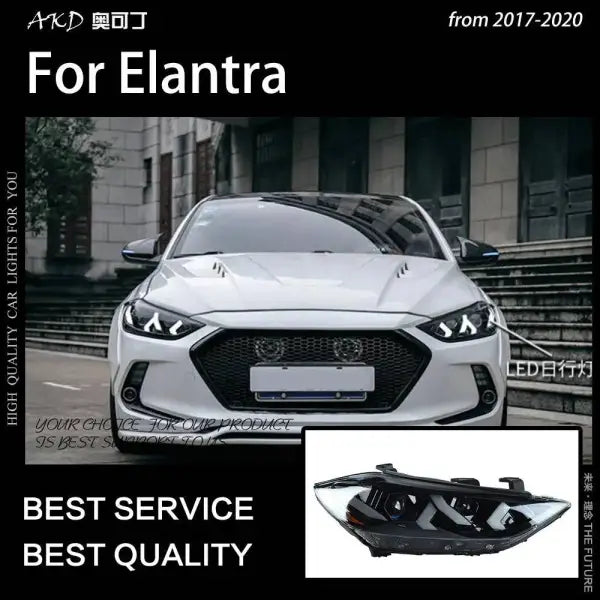 Car Styling Head lamp light for Elantra Headlights