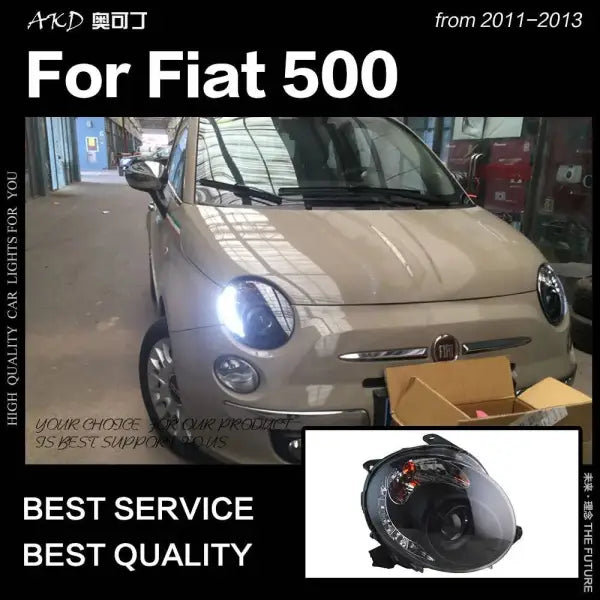 Car Styling Head lamp light for Fiat 500 Headlights