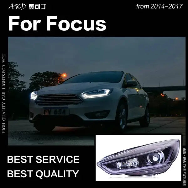 Car Styling Head lamp light for Focus Headlights 2014-2017