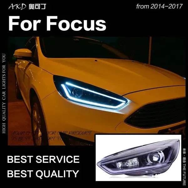 Car Styling Head lamp light for Focus Headlights 2014-2017