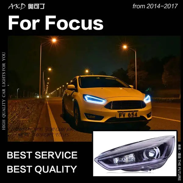 Car Styling Head lamp light for Focus Headlights 2014-2017