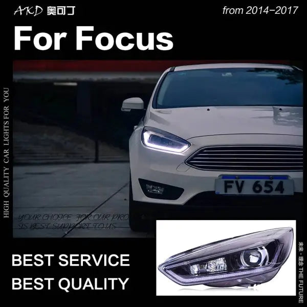 Car Styling Head lamp light for Focus Headlights 2014-2017