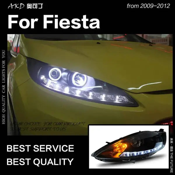 Car Styling Head lamp light for Ford Fiesta Headlights