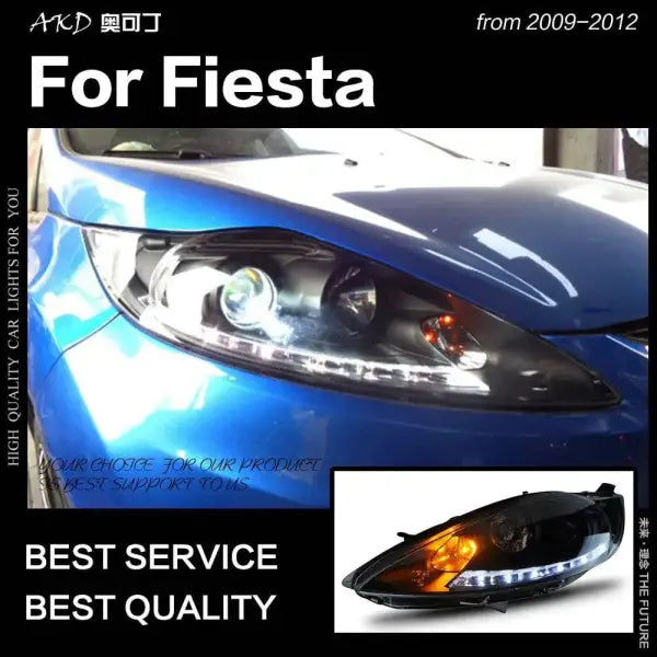 Car Styling Head lamp light for Ford Fiesta Headlights