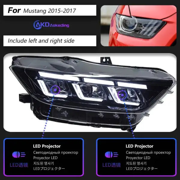 Car Styling Head lamp light for Ford Mustang Headlights