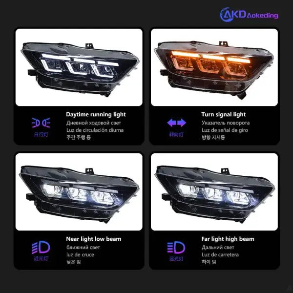 Car Styling Head lamp light for Ford Mustang Headlights