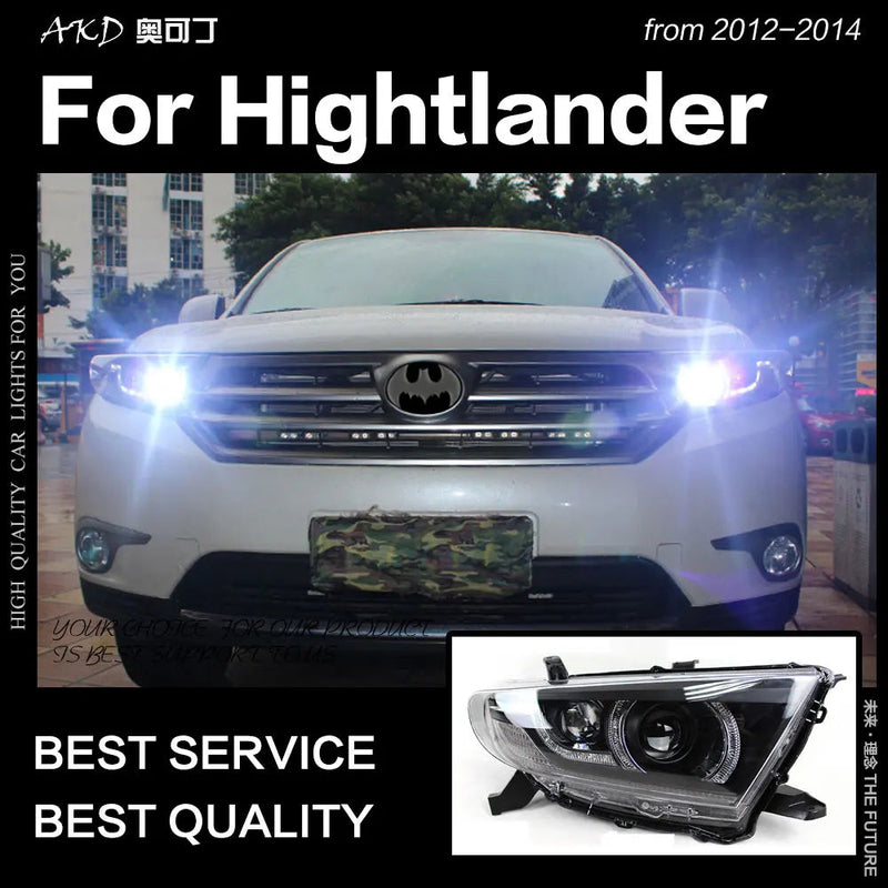 Car Styling Head Lamp for Highlander Headlights 2012 2013 2014 Highlander LED Headlight DRL Hid Dynamic Bi Xenon