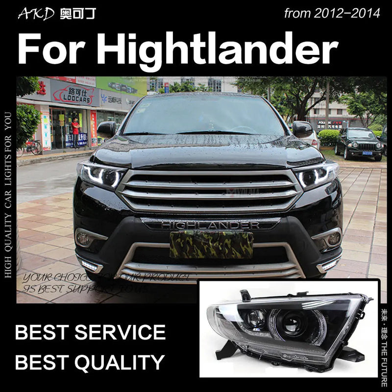 Car Styling Head Lamp for Highlander Headlights 2012 2013 2014 Highlander LED Headlight DRL Hid Dynamic Bi Xenon