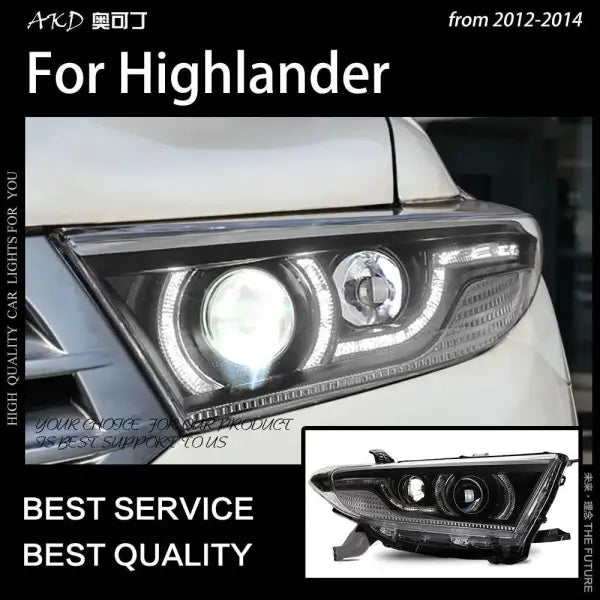 Car Styling Head lamp light for Highlander Headlights 2012