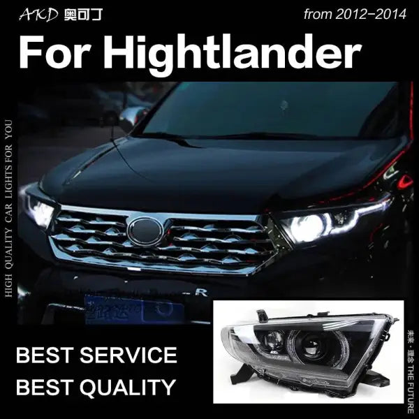 Car Styling Head lamp light for Highlander Headlights 2012