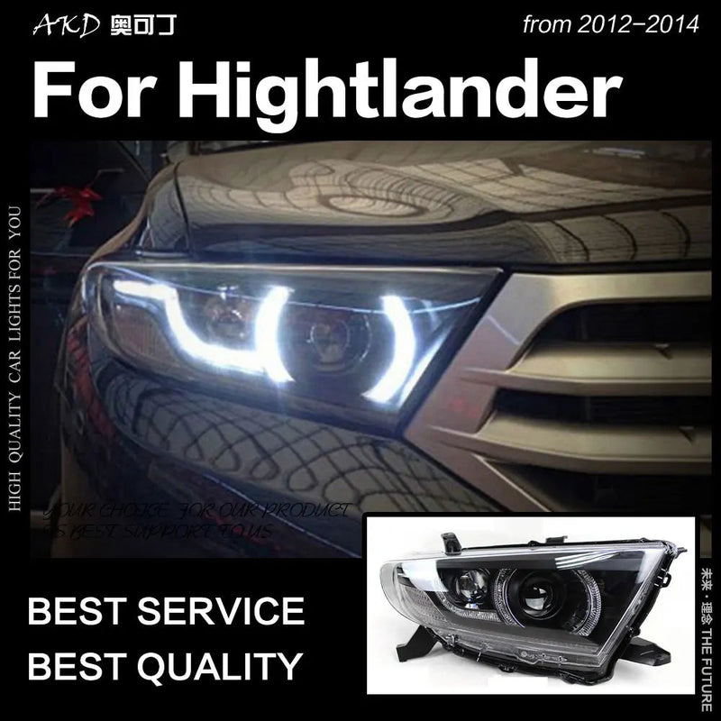 Car Styling Head Lamp for Highlander Headlights 2012 2013 2014 Highlander LED Headlight DRL Hid Dynamic Bi Xenon