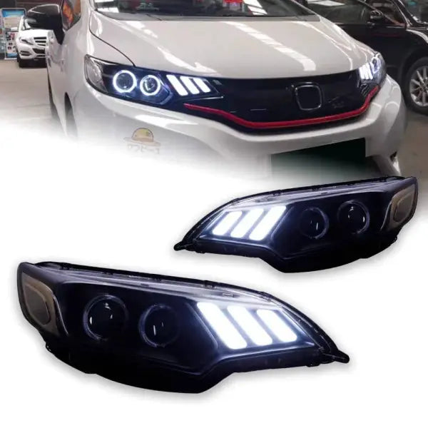 Car Styling Head lamp light for Honda Jazz Headlights