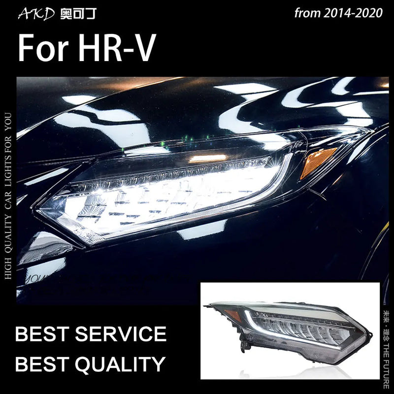 Car Styling Head Lamp for HR-V Headlights 2014-2020 HRV Vezel LED Headlight Led DRL Double Lens Hid Bi Xenon