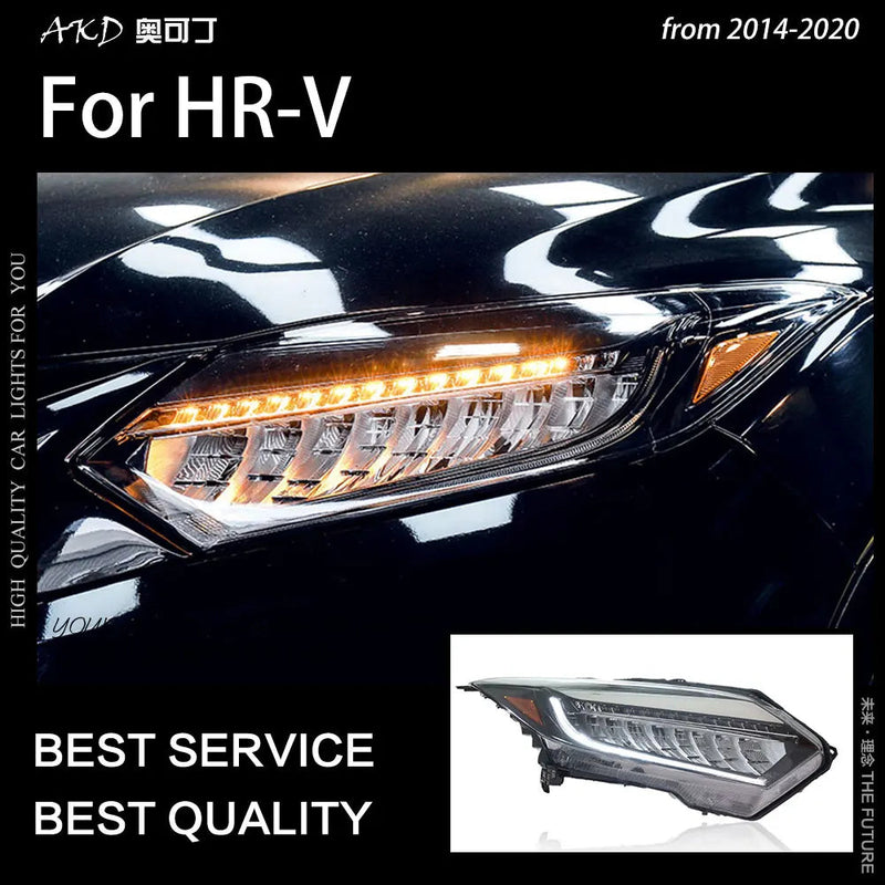 Car Styling Head Lamp for HR-V Headlights 2014-2020 HRV Vezel LED Headlight Led DRL Double Lens Hid Bi Xenon