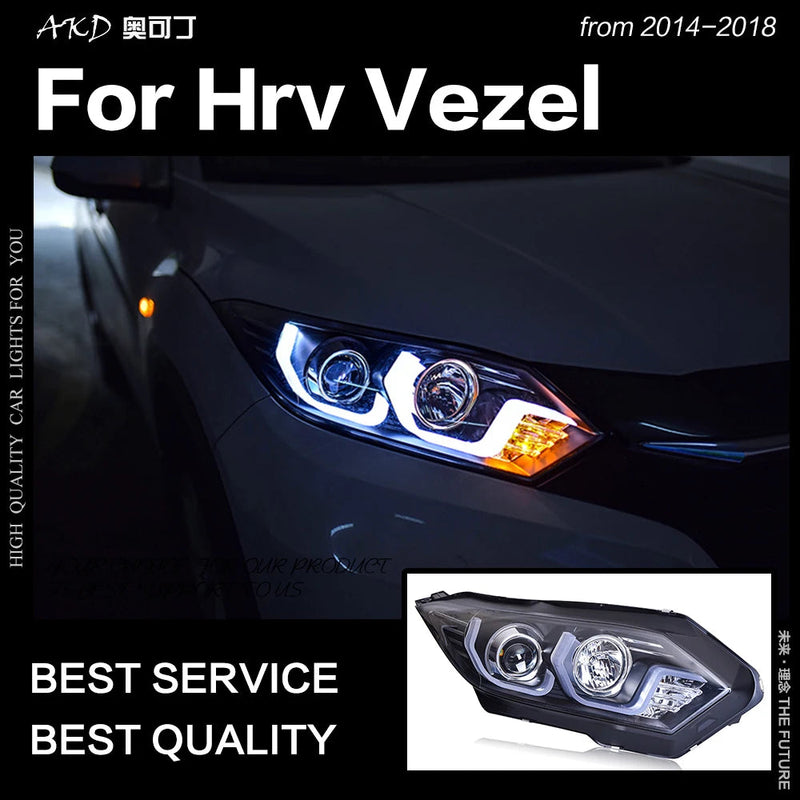 Car Styling Head Lamp for HR-V Headlights 2016Up HRV Vezel LED Headlight Led DRL Double Lens Hid Bi Xenon