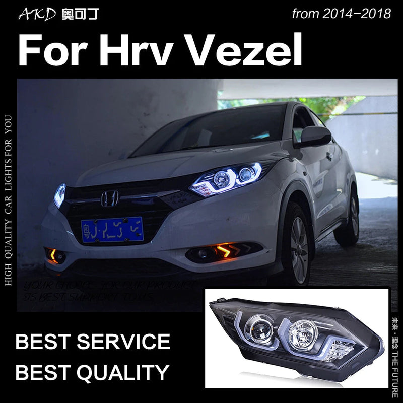 Car Styling Head Lamp for HR-V Headlights 2016Up HRV Vezel LED Headlight Led DRL Double Lens Hid Bi Xenon