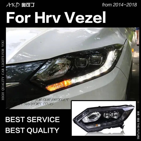 Car Styling Head lamp light for HRV Vezel LED Headlight