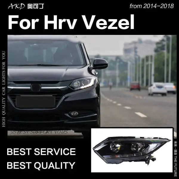 Car Styling Head lamp light for HRV Vezel LED Headlight