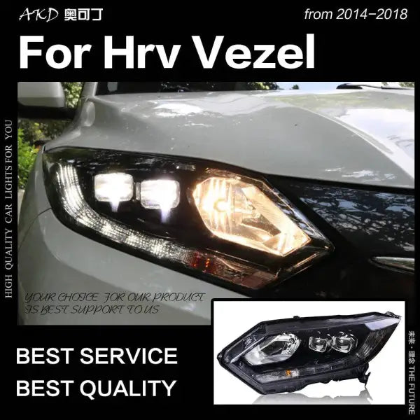 Car Styling Head lamp light for HRV Vezel LED Headlight