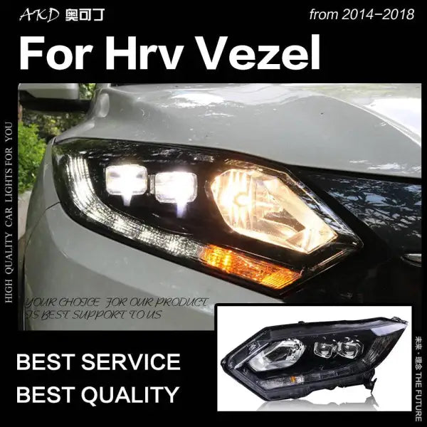 Car Styling Head lamp light for HRV Vezel LED Headlight