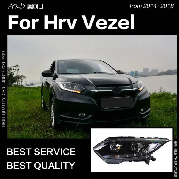 Car Styling Head lamp light for HRV Vezel LED Headlight