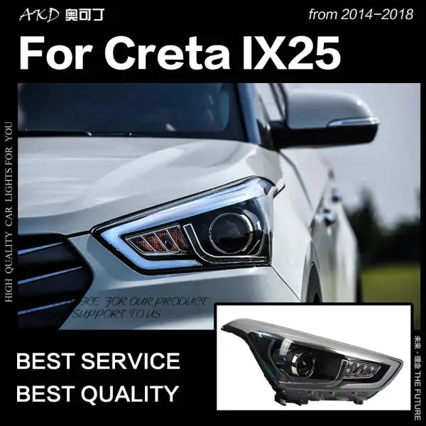 Car Styling Head lamp light for Hyundai Creta Headlights