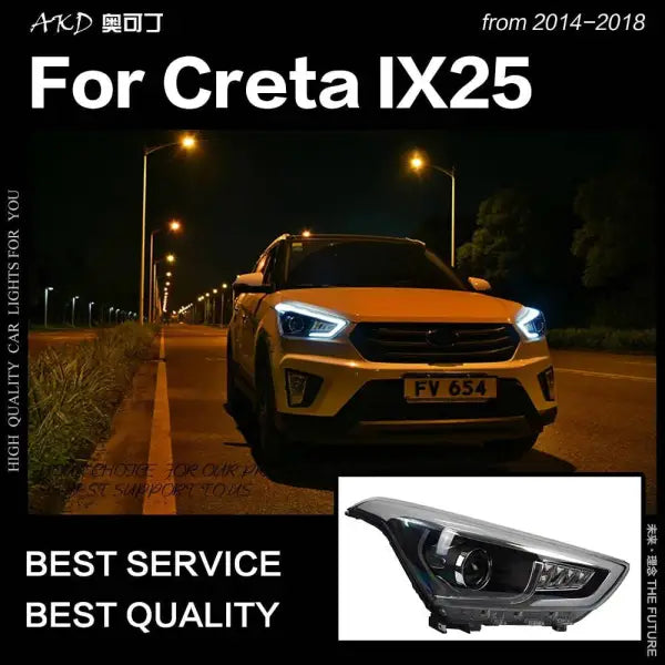 Car Styling Head lamp light for Hyundai Creta Headlights