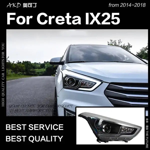 Car Styling Head lamp light for Hyundai Creta Headlights