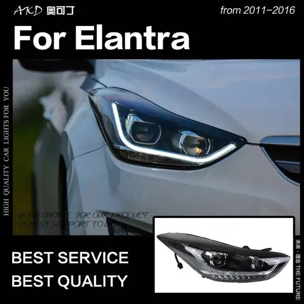 Car Styling Head lamp light for Hyundai Elantra Headlights