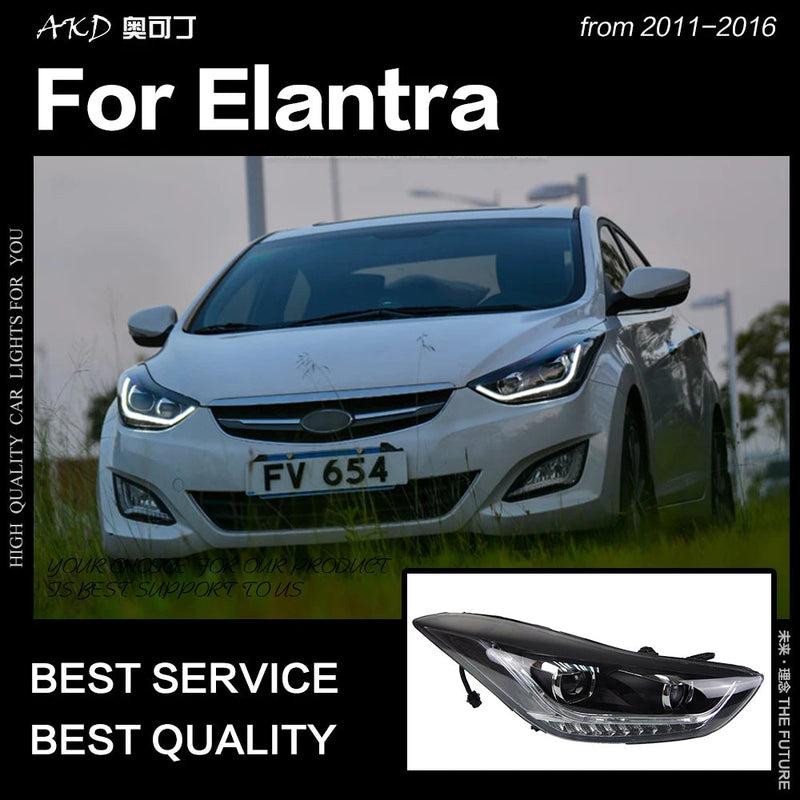 Car Styling Head Lamp for Hyundai Elantra Headlights 2011-2016 Elantra MD LED Headlight DRL Hid Bi Xenon