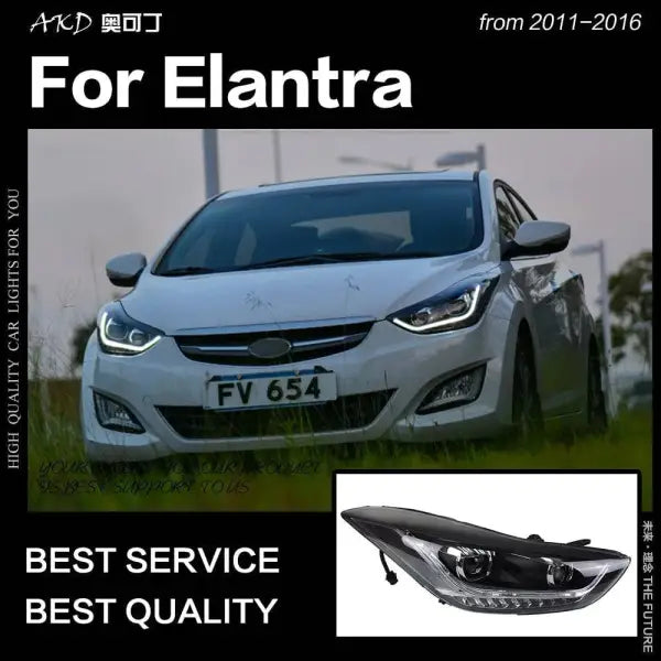 Car Styling Head lamp light for Hyundai Elantra Headlights