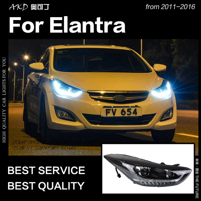Car Styling Head Lamp for Hyundai Elantra Headlights 2011-2016 Elantra MD LED Headlight DRL Hid Bi Xenon