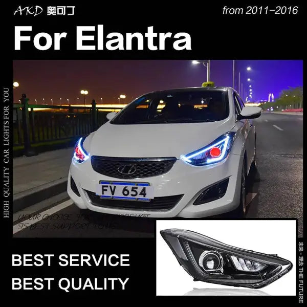 Car Styling Head lamp light for Hyundai Elantra LED